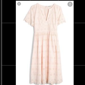 Madewell scallop eyelet dress—Lucid pink